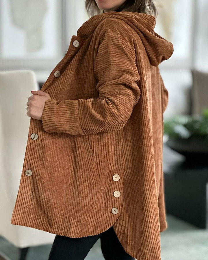 Abigail - Corduroy Hoodie Cardigan