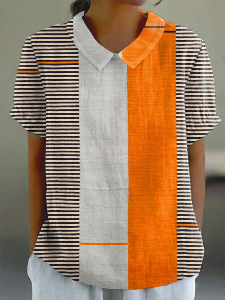 Leah - Gestreepte Kleurblok Blouse
