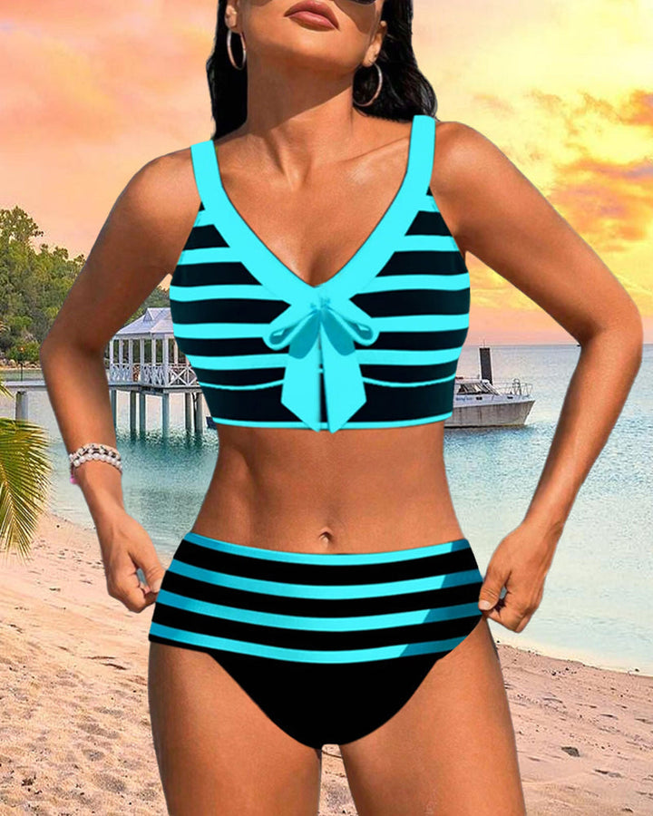 Molly - Hoge Taille Gestreepte Bikini