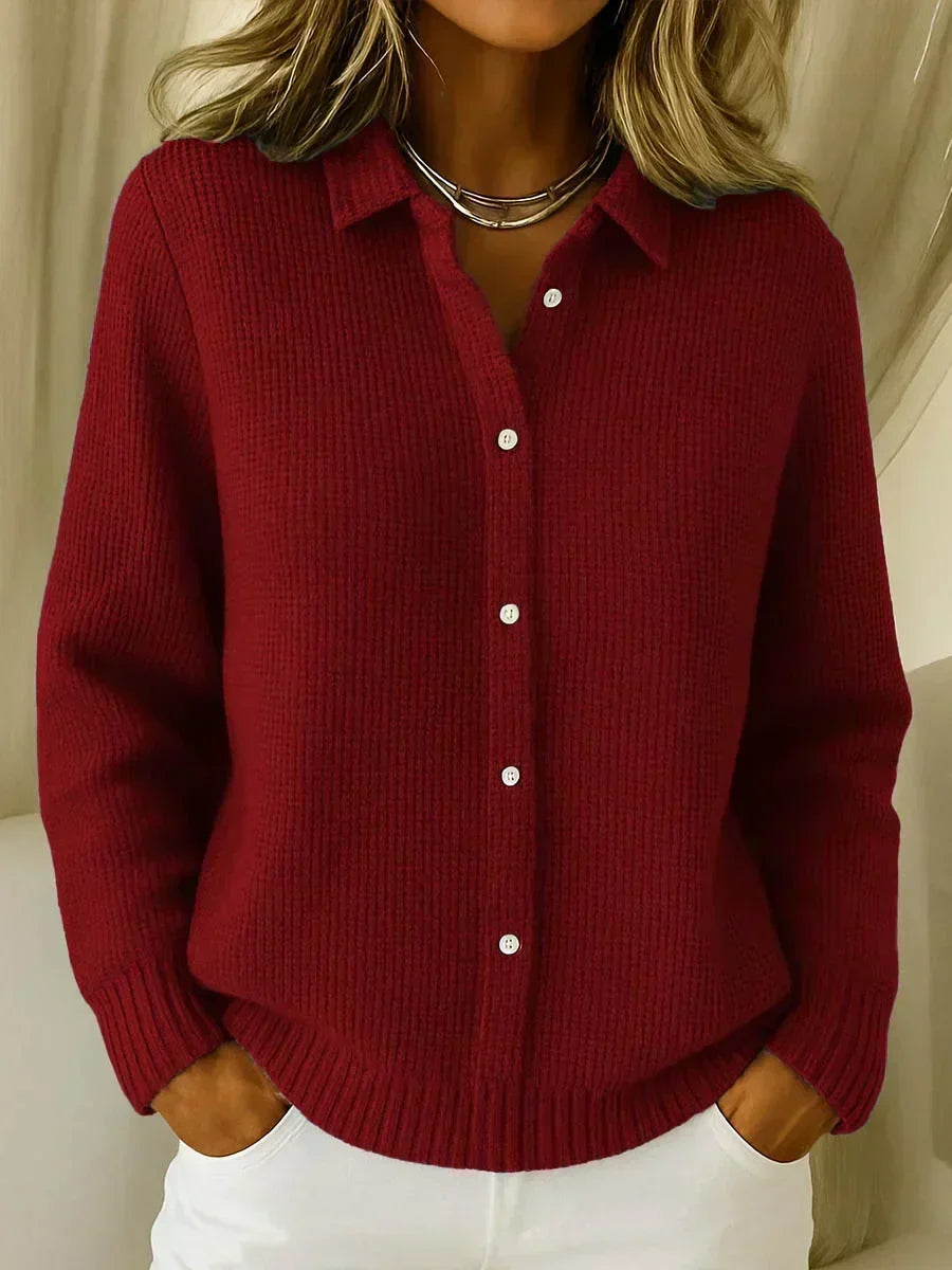 Aine | Gestructureerde Cardigan met Knopen