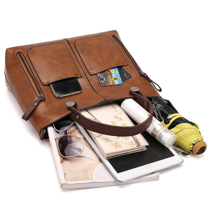 Alexandra - Iconische Retro PU Leren Schoudertas