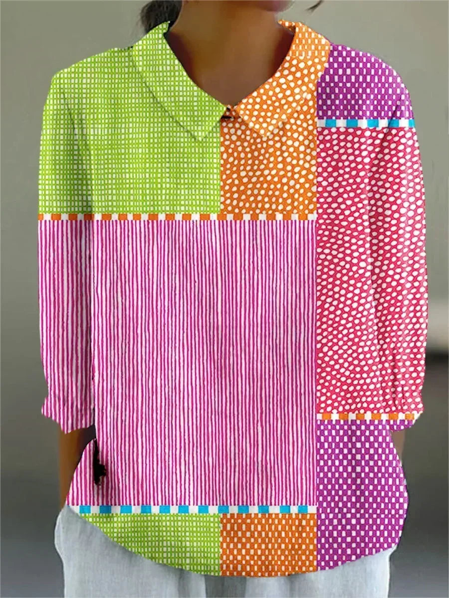 Ayda - Speelse Patchwork Blouse