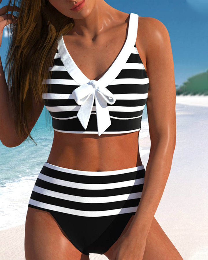 Molly - Hoge Taille Gestreepte Bikini