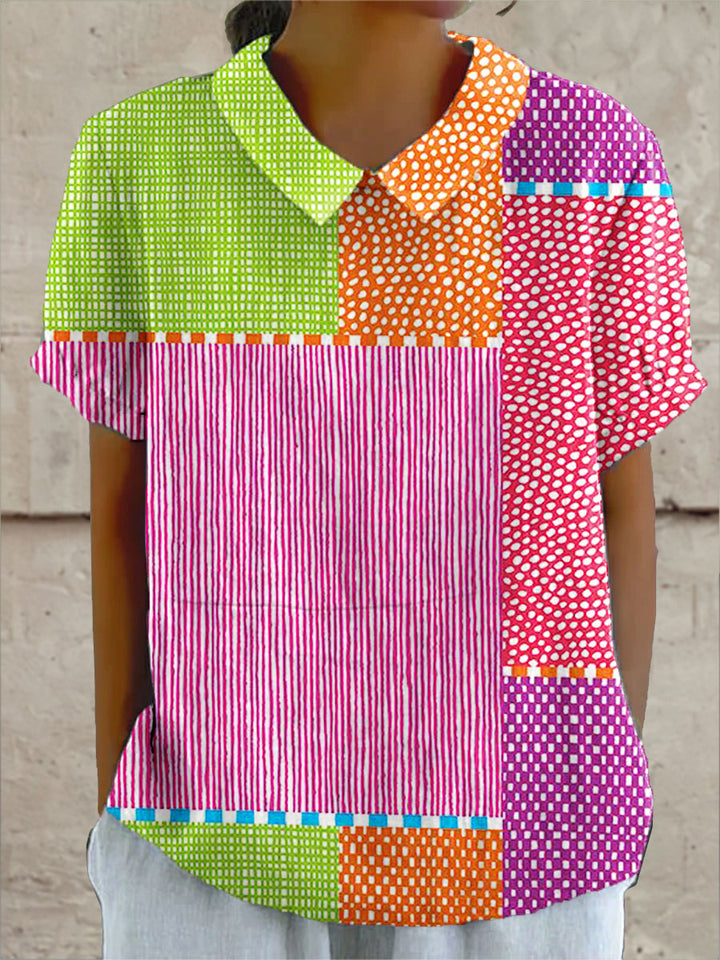 Vivian - Kleurrijke Patchwork Blouse