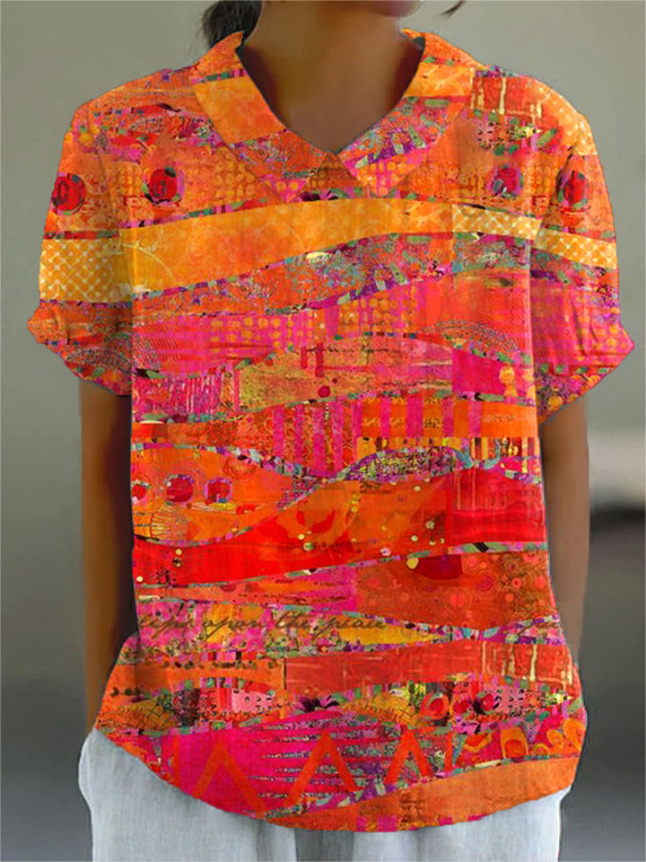 Brittany - Blouse met Abstracte Print
