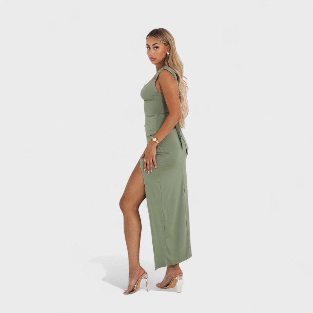 Vanessa - Lange Jurk met Open Rug