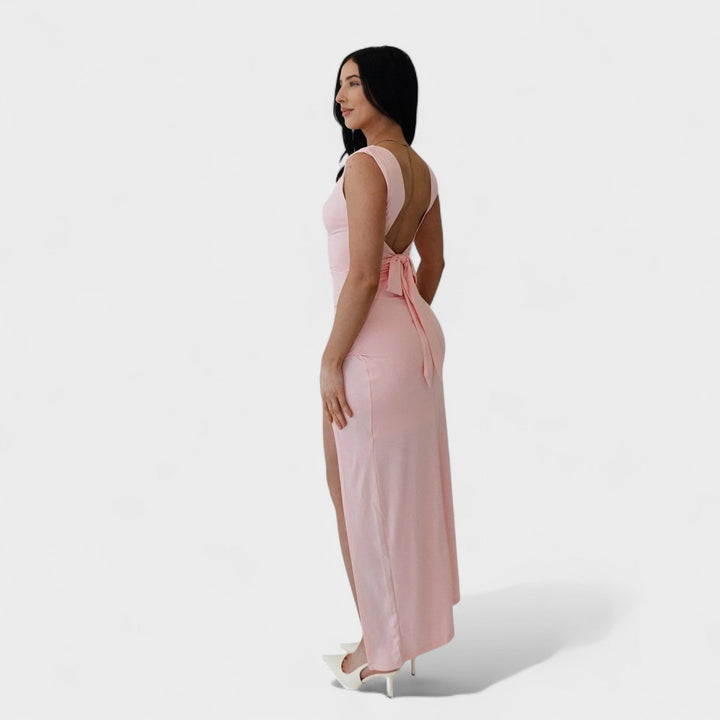 Vanessa - Lange Jurk met Open Rug