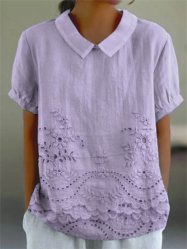 Jade - Geborduurde Bloemenblouse