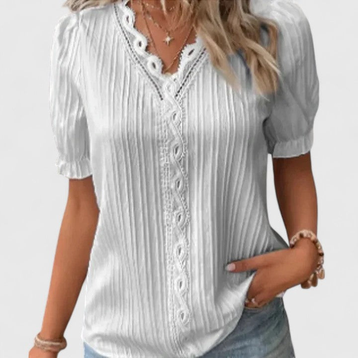 Wendy - Elegante V-Hals Blouse