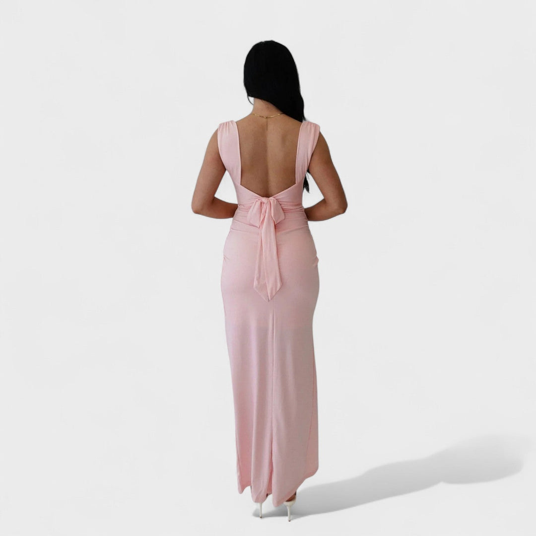 Vanessa - Lange Jurk met Open Rug