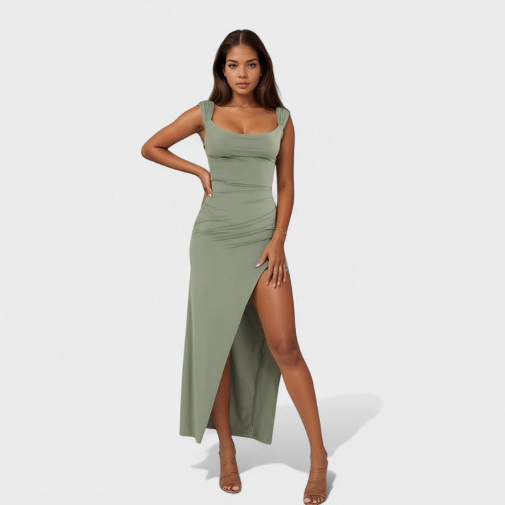 Vanessa - Lange Jurk met Open Rug
