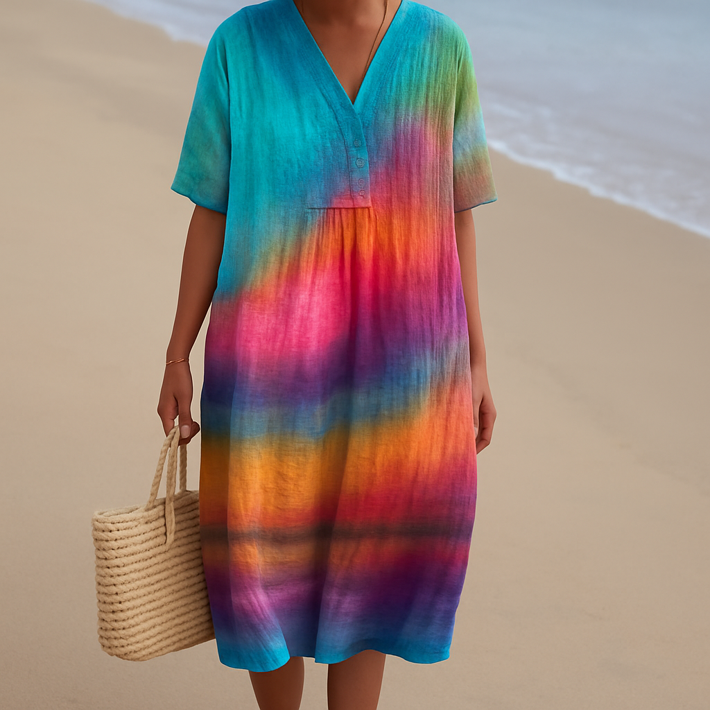 Bethany - Tie-Dye Jurk bij Zonsondergang