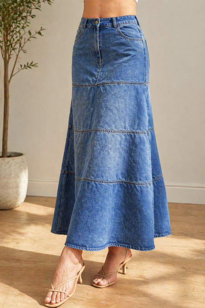 Tracy - Middellange Denim Rok