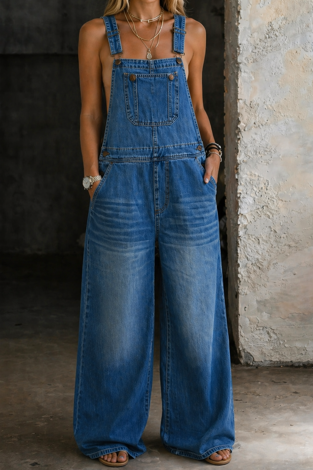 Liliana - Denim Jumpsuit met Elastische Taille