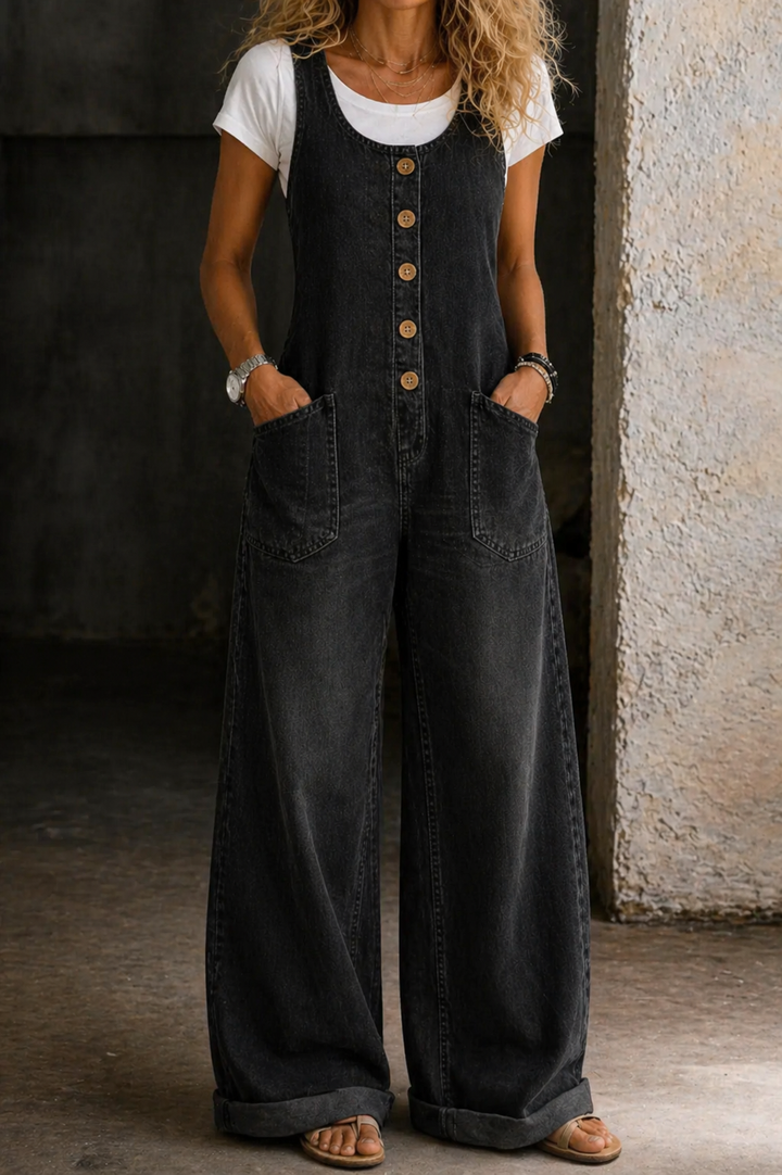 Mackenzie - Vintage Gewassen Katoenen Denim Overalls