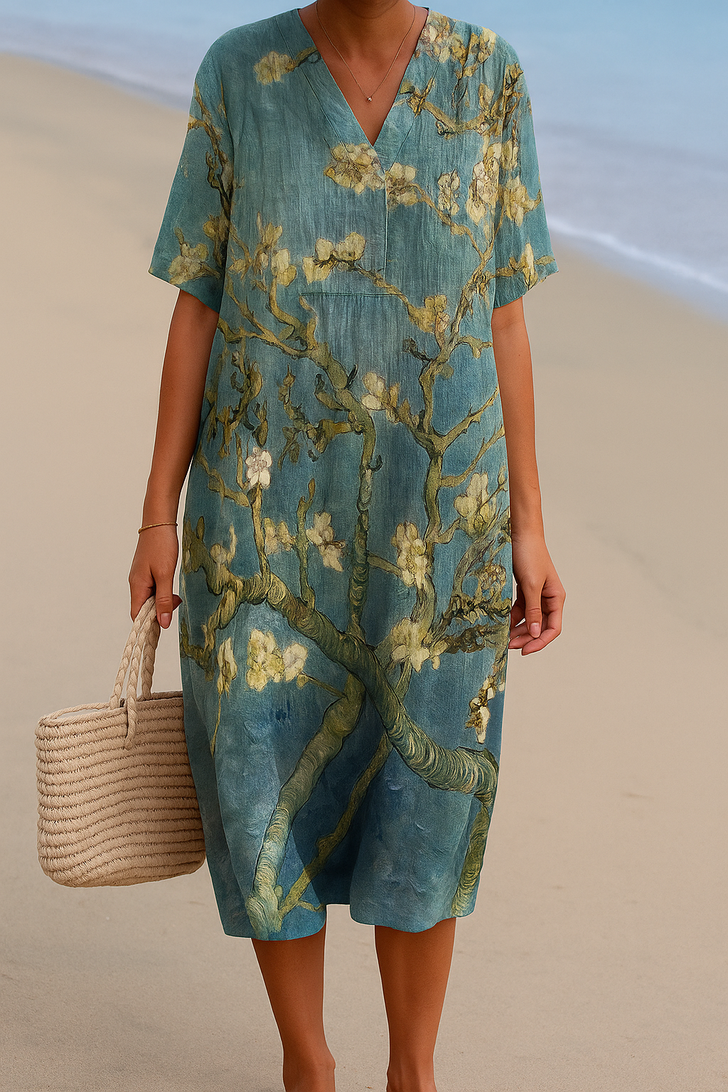 Tracy - Bloemenjurk in Aqua Groen