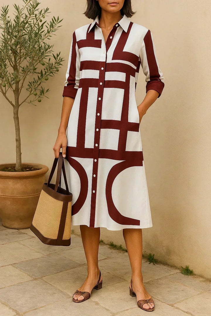 Audrey - Overhemdjurk met Geometrische Print