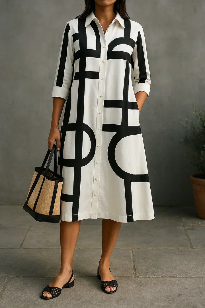 Audrey - Overhemdjurk met Geometrische Print
