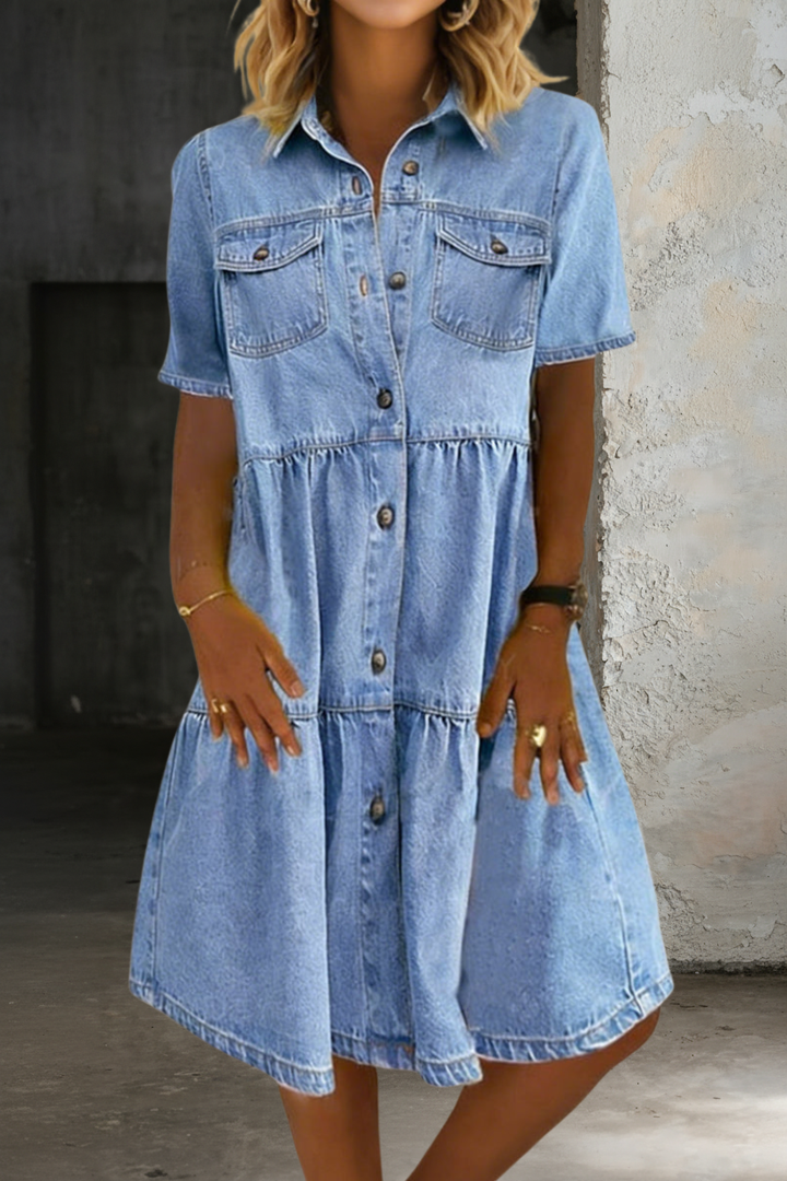 Jillian - Casual Elegante Denim Jurk