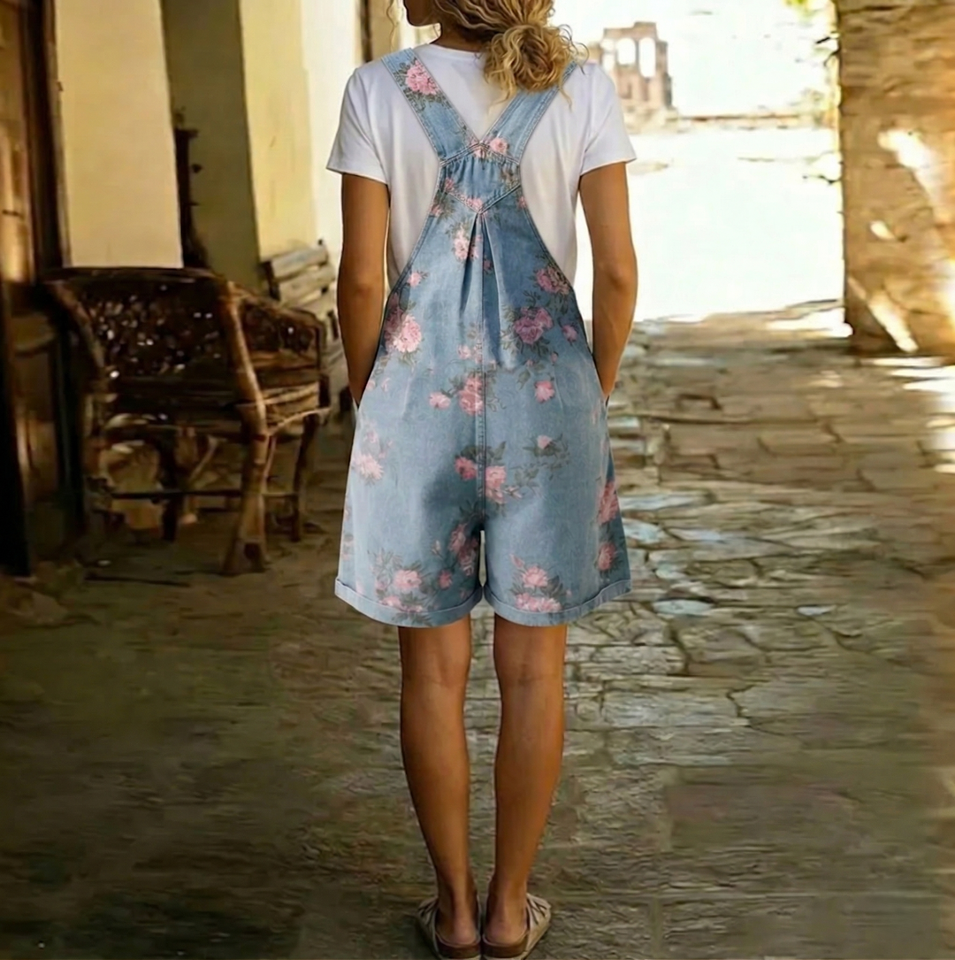 Vanessa - Bloemen Denim Jumpsuit