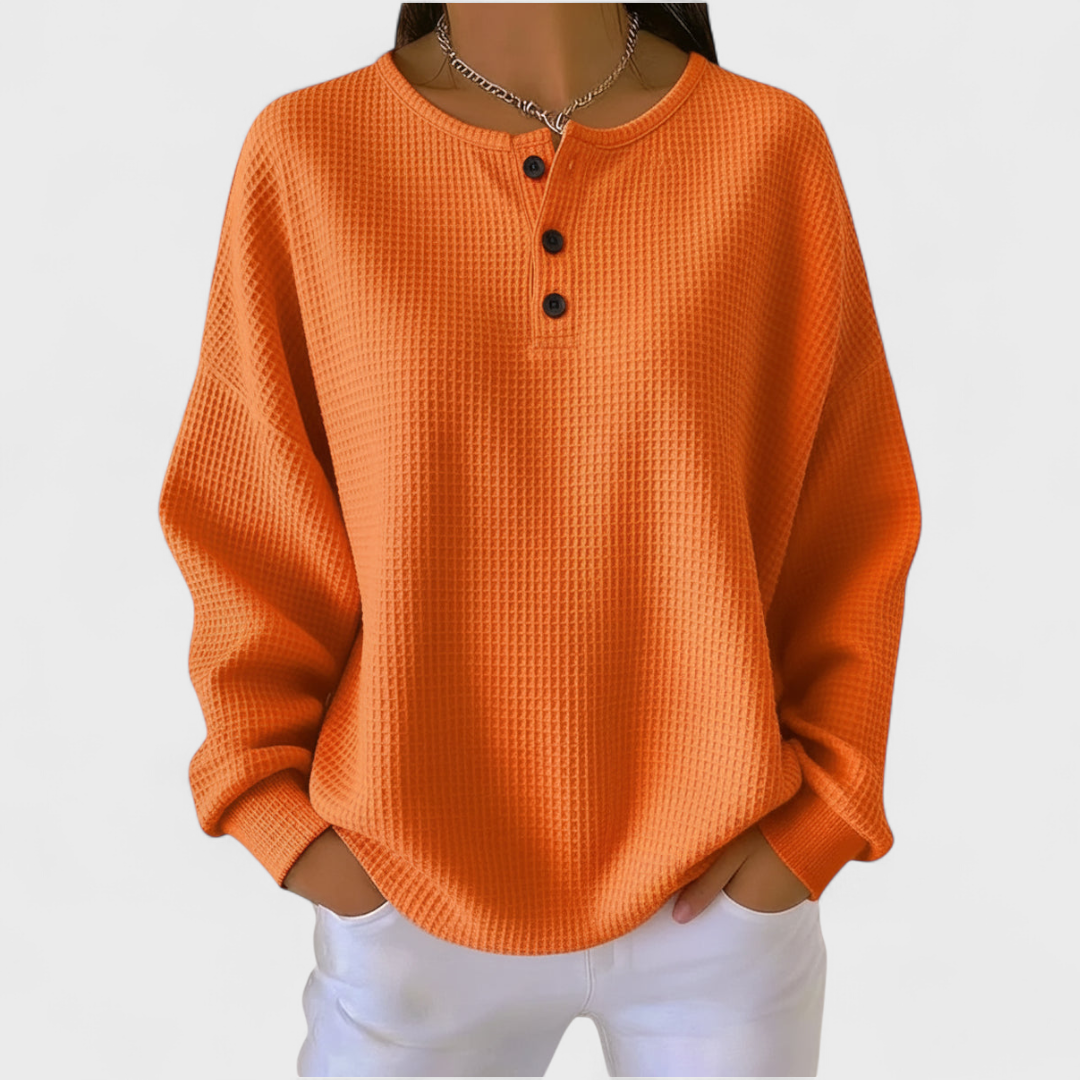 Caitríona | Pullover gemaakt van zachte wafelstof