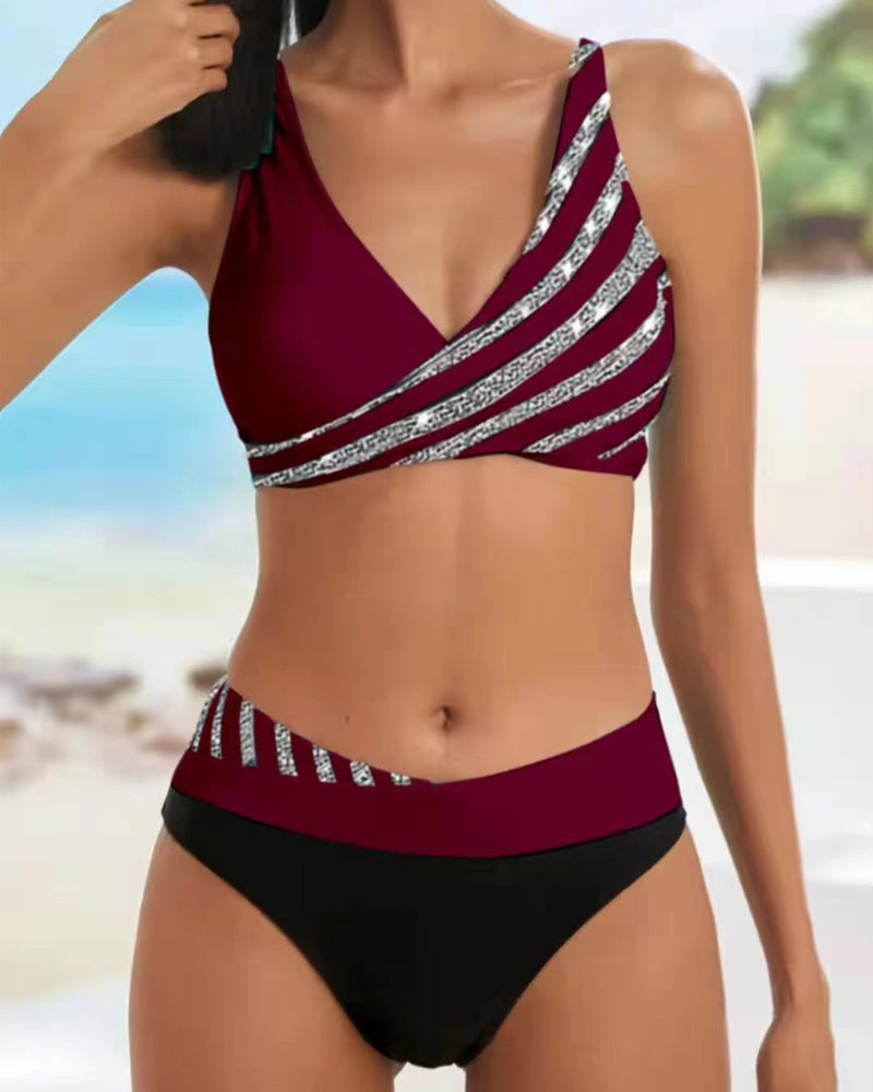 Mackenzie - Gedrukt Bikini in Warme Tinten