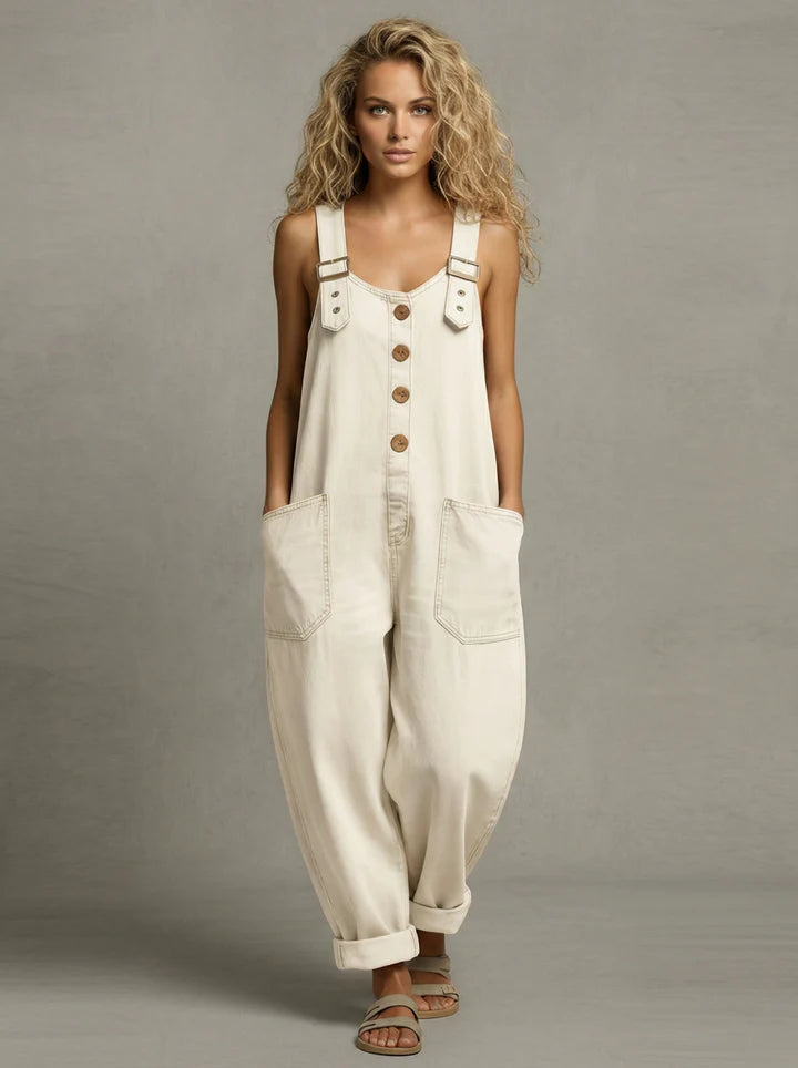 Ashley - Stijlvolle Denim Jumpsuit Met Zakken