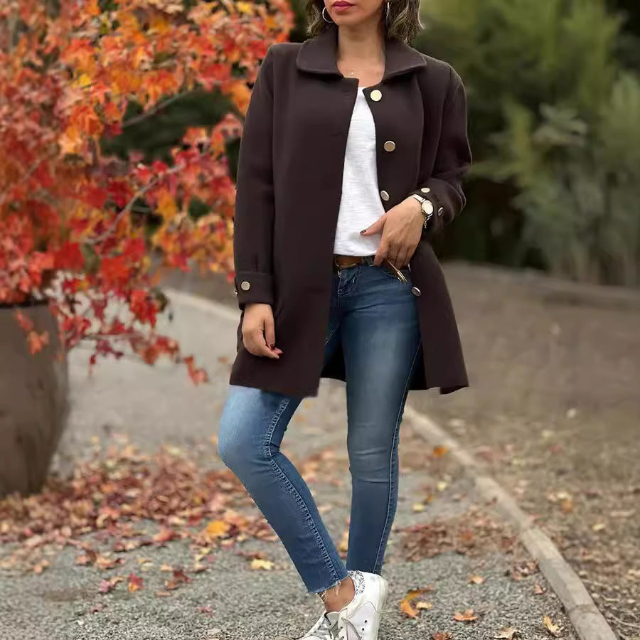 Andrea - Klassieke Oversized Button-Down Jas