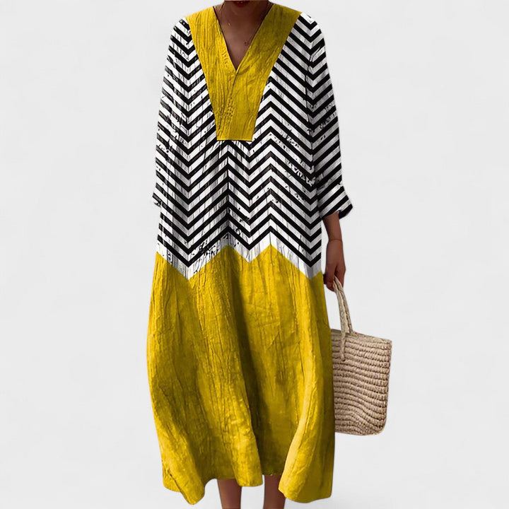 Heather - Elegante Geometrische Jurk