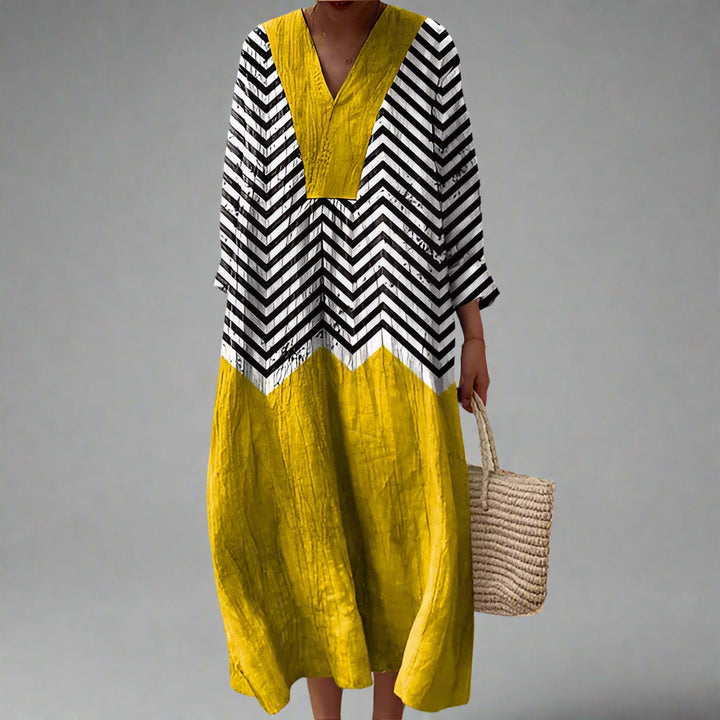 Heather - Elegante Geometrische Jurk