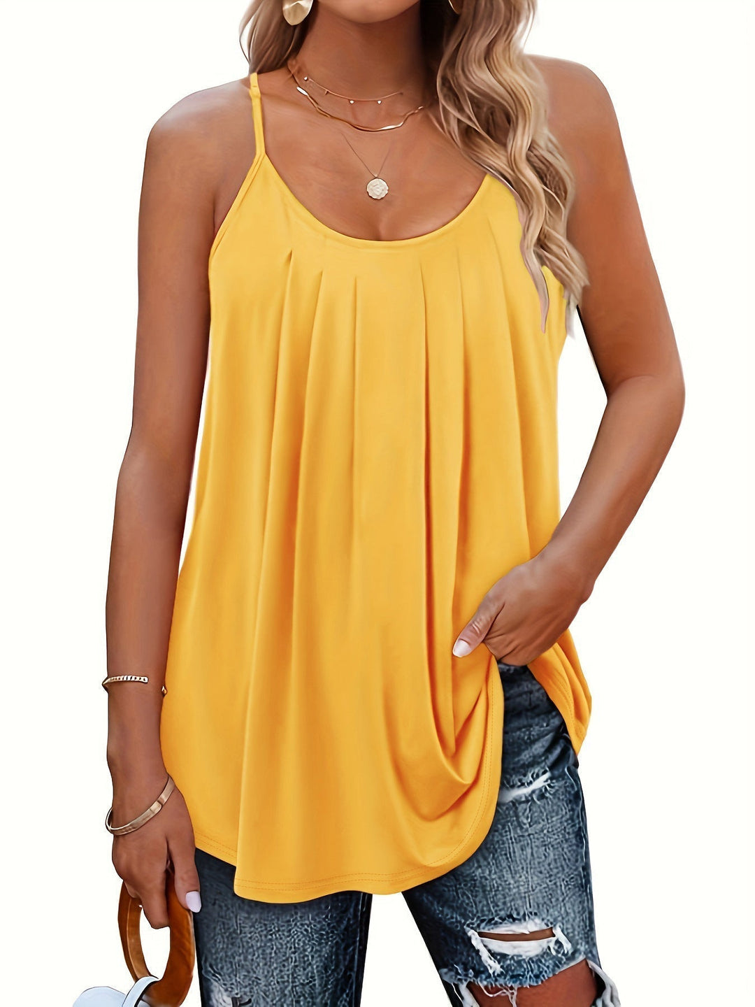 JANINE - Dames Lichtgewicht Spaghetti Bandjes Zomer Top