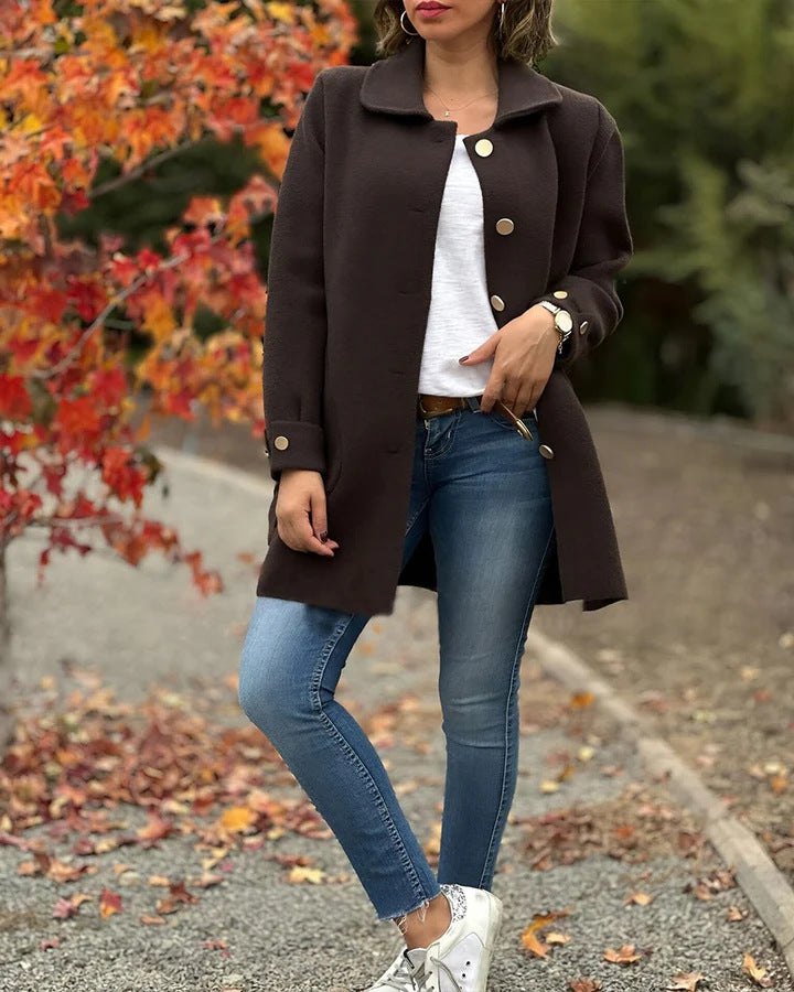 Andrea - Klassieke Oversized Button-Down Jas