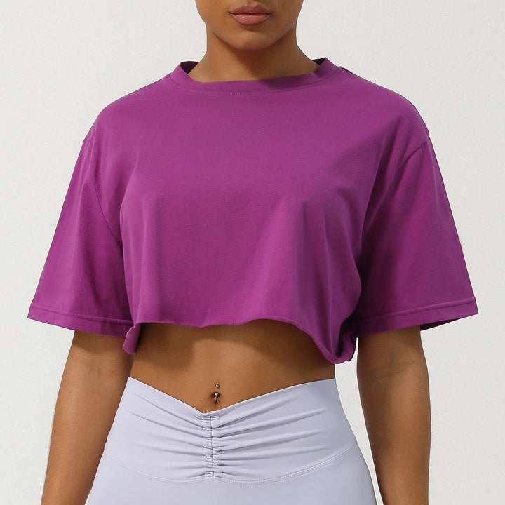ALYSSA - Dames Relaxed Fit Crop Tee