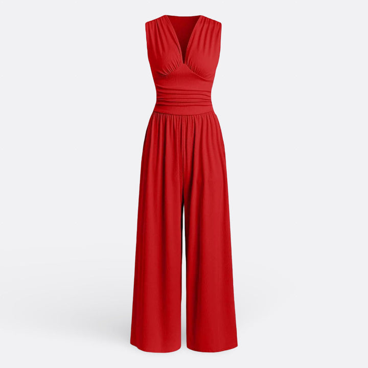Brielle - Chic Mouwloze Jumpsuit met Wijde Benen