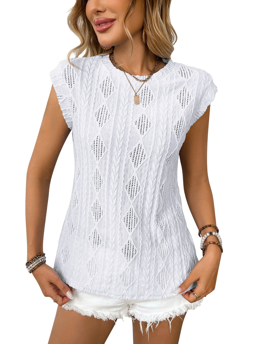 JENNIFER - Dames Lichtgewicht Gebreide Chic T-shirt
