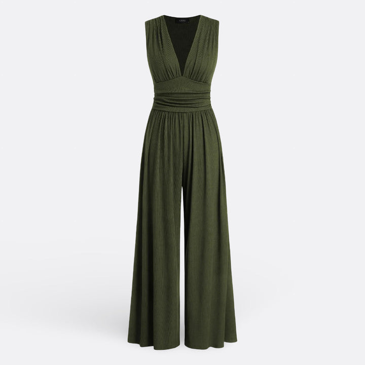 Aaliyah - Chic Mouwloze Jumpsuit met Wijde Benen