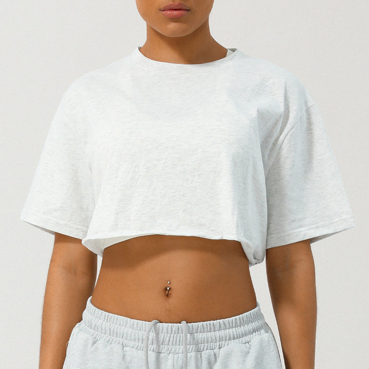 ALYSSA - Dames Relaxed Fit Crop Tee