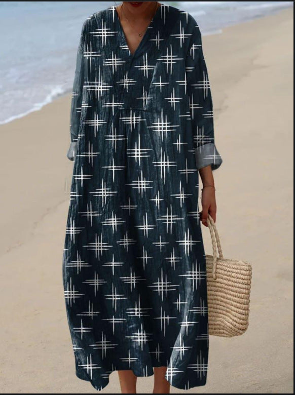Lillian - Bohemian Jurk met Sterrenprint