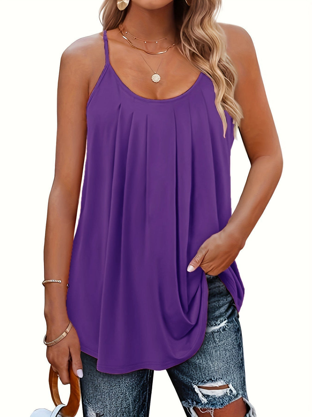 JANINE - Dames Lichtgewicht Spaghetti Bandjes Zomer Top