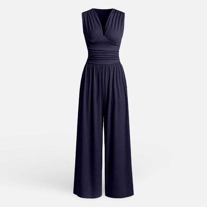 Aaliyah - Chic Mouwloze Jumpsuit met Wijde Benen
