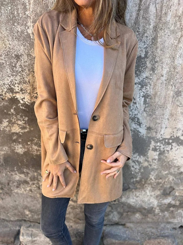 Marley - Lange Suede-Look Jas