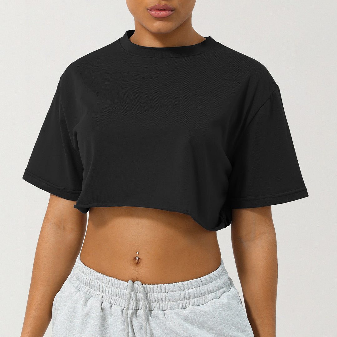 ALYSSA - Dames Relaxed Fit Crop Tee