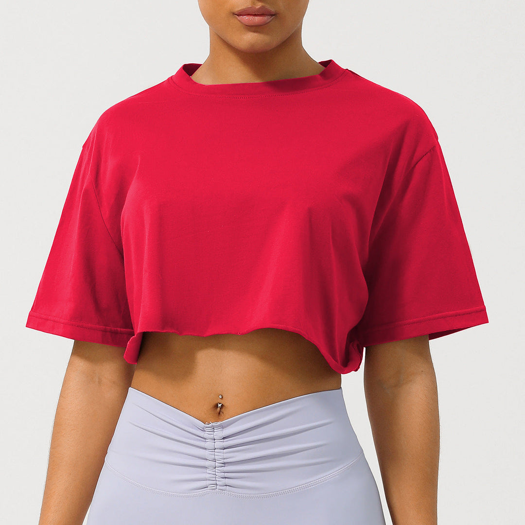 ALYSSA - Dames Relaxed Fit Crop Tee