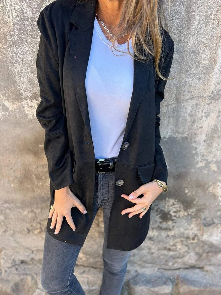 Marley - Lange Suede-Look Jas