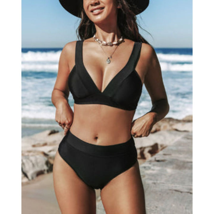 Veronica - Hoge Taille Effen Badpak