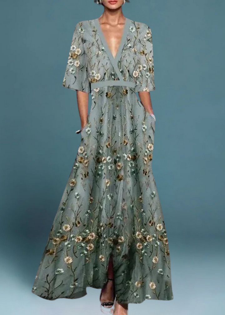 Madelyn - Elegante Bloemen Maxi Jurk
