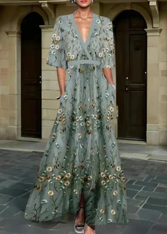 Madelyn - Elegante Bloemen Maxi Jurk
