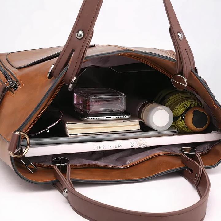 Alexandra - Iconische Retro PU Leren Schoudertas