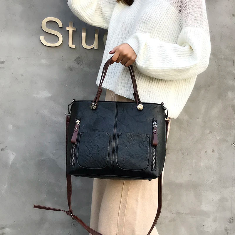 Alexandra - Iconische Retro PU Leren Schoudertas
