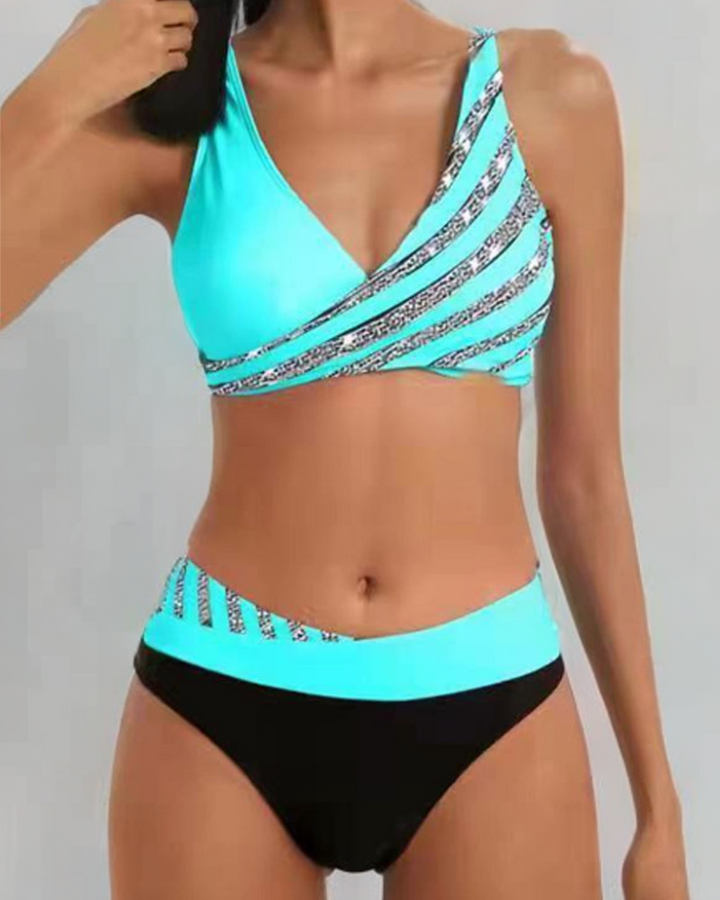 Mackenzie - Gedrukt Bikini in Warme Tinten